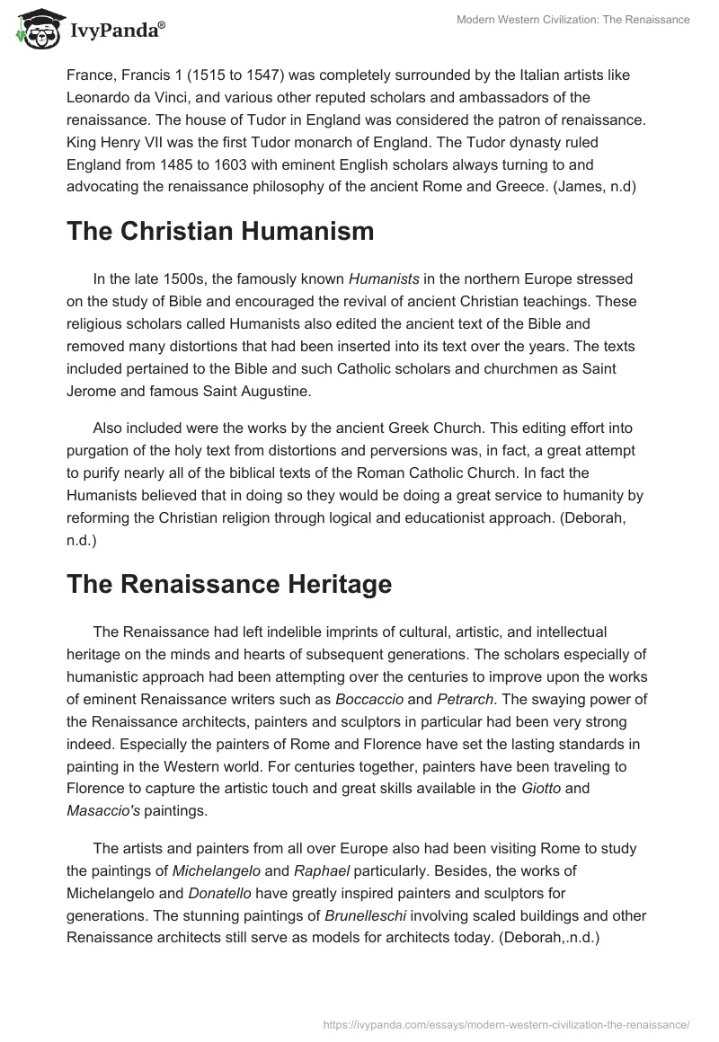 Modern Western Civilization: The Renaissance. Page 4