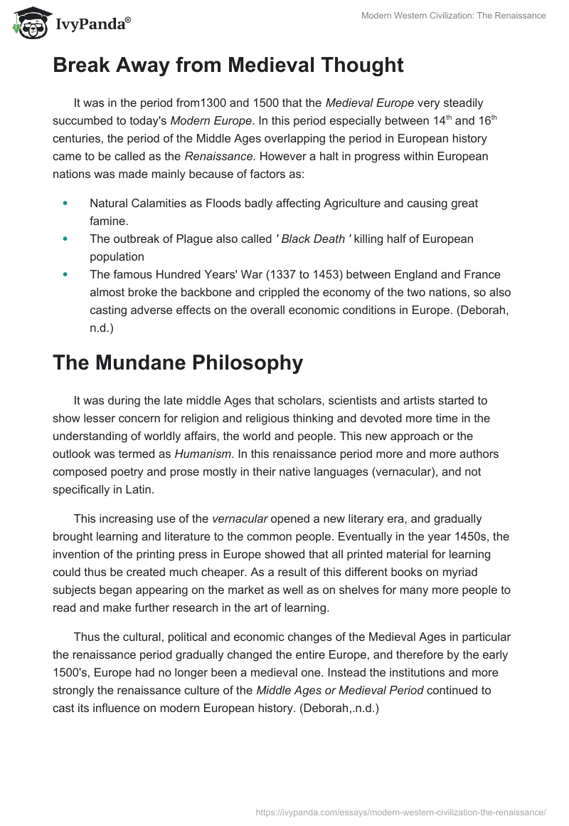 Modern Western Civilization: The Renaissance. Page 5