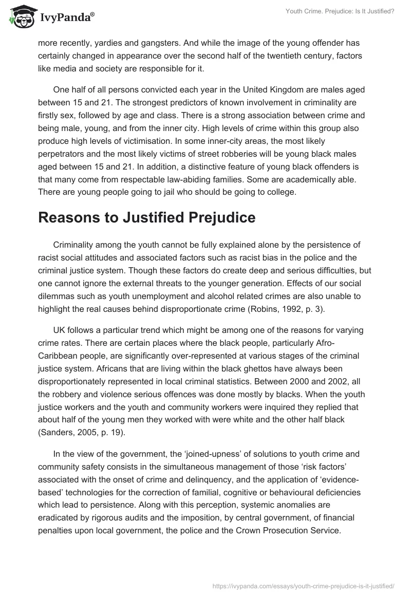 Youth Crime. Prejudice: Is It Justified?. Page 2