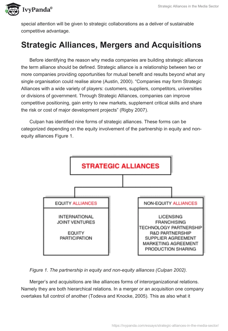 Strategic Alliances in the Media Sector. Page 4