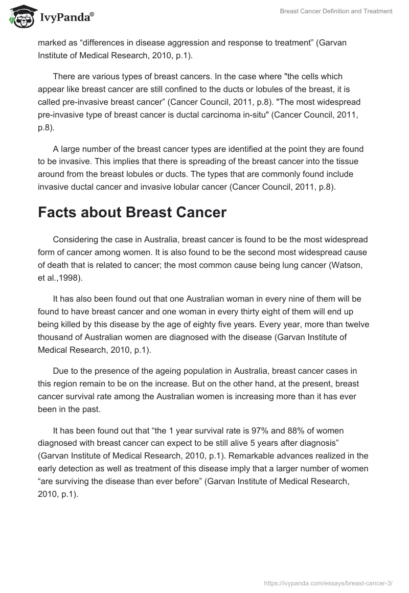 Breast Cancer Definition and Treatment. Page 2