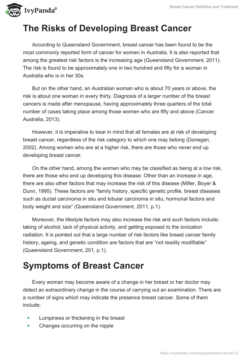 Breast Cancer Definition and Treatment. Page 3