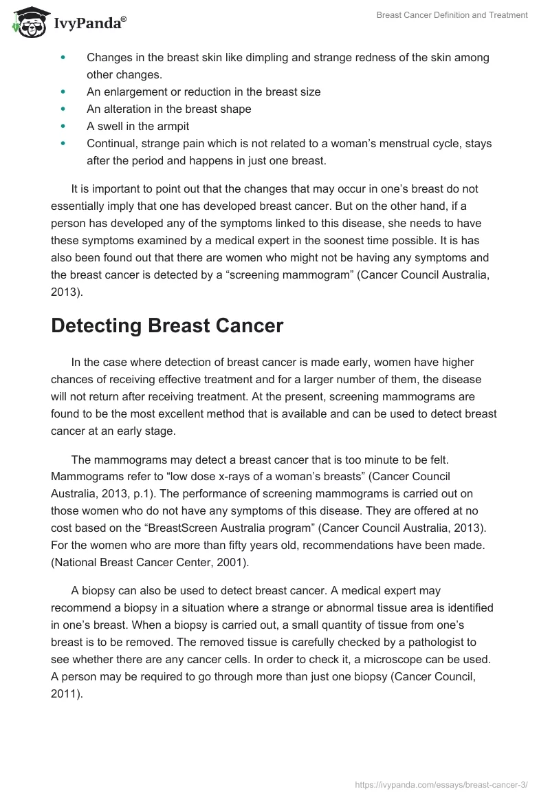 Breast Cancer Definition and Treatment. Page 4