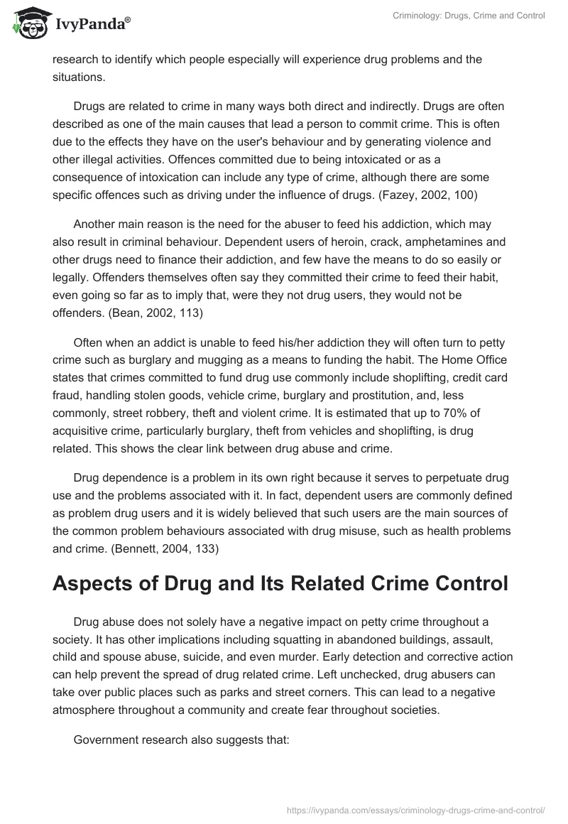 Criminology: Drugs, Crime and Control. Page 3