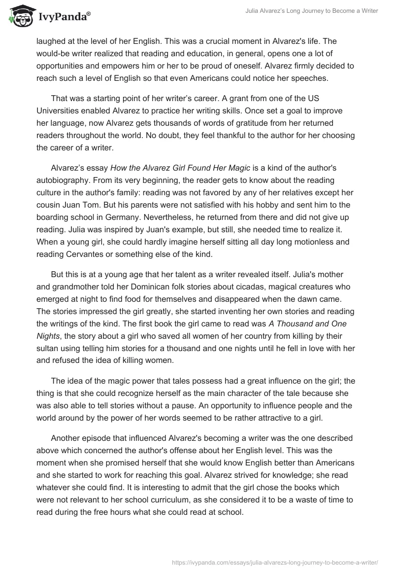 Julia Alvarez’s Long Journey to Become a Writer. Page 2