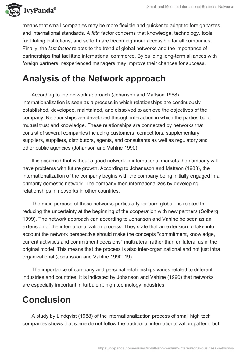 Small and Medium International Business Networks. Page 4