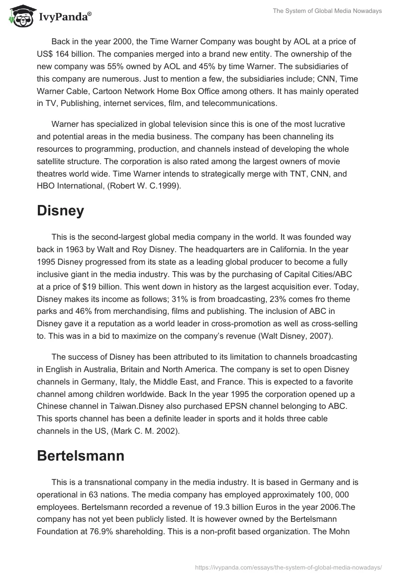 The System of Global Media Nowadays. Page 2