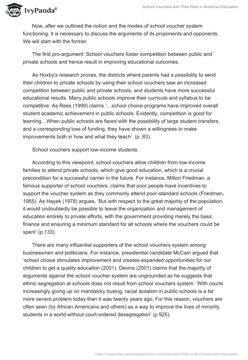 School Vouchers and Their Role in American Education. Page 2