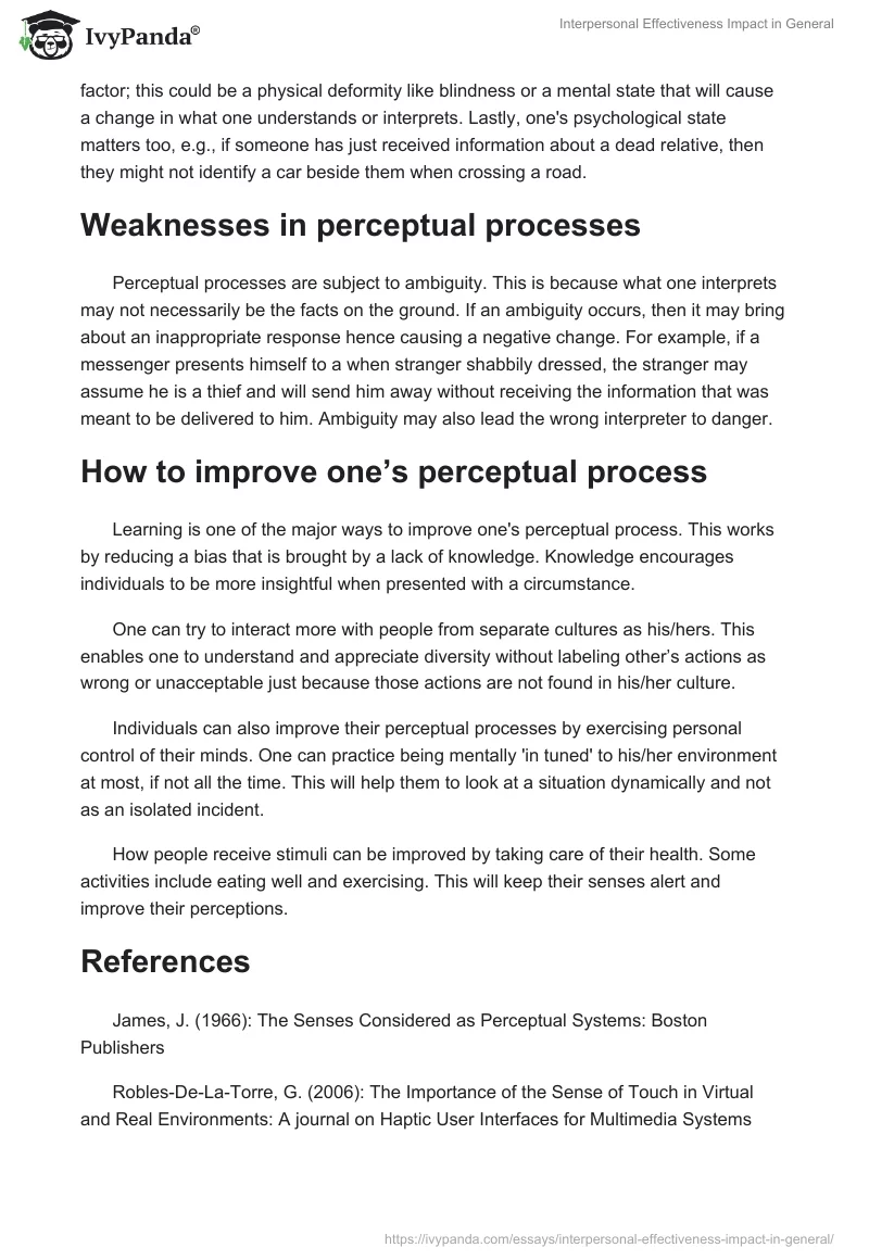 Interpersonal Effectiveness Impact in General. Page 2