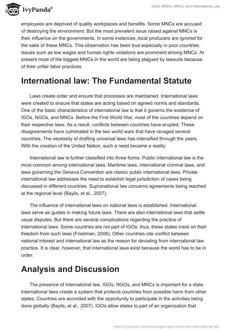 IGOs, NGOs, MNCs, and International Law. Page 4