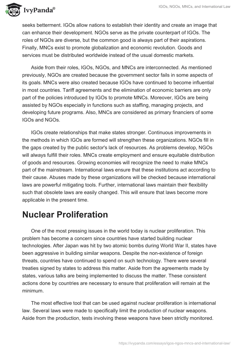 IGOs, NGOs, MNCs, and International Law. Page 5