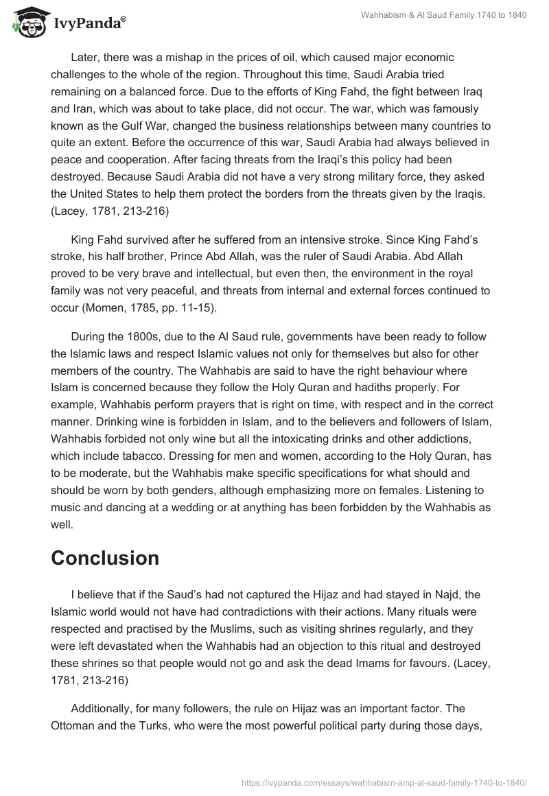 Wahhabism & Al Saud Family 1740 to 1840. Page 5