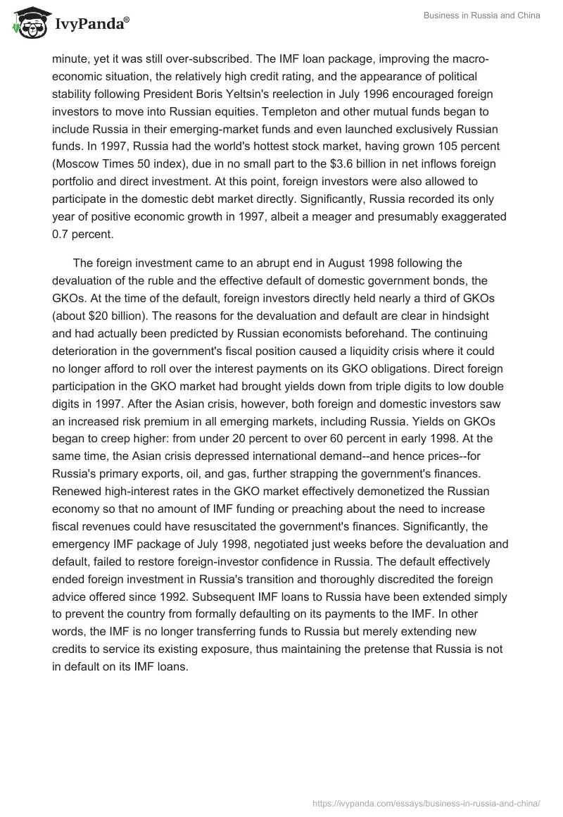 Business in Russia and China. Page 3