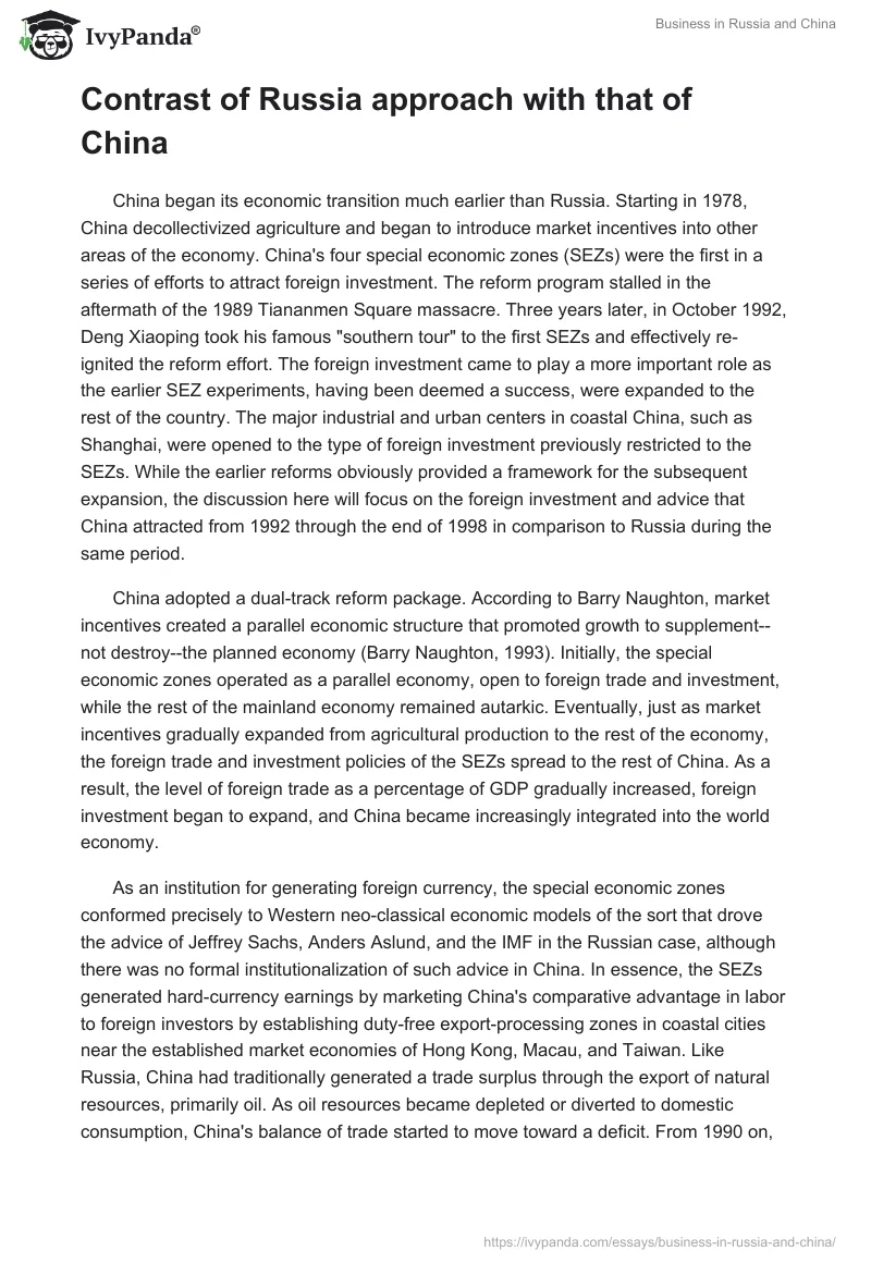 Business in Russia and China. Page 4