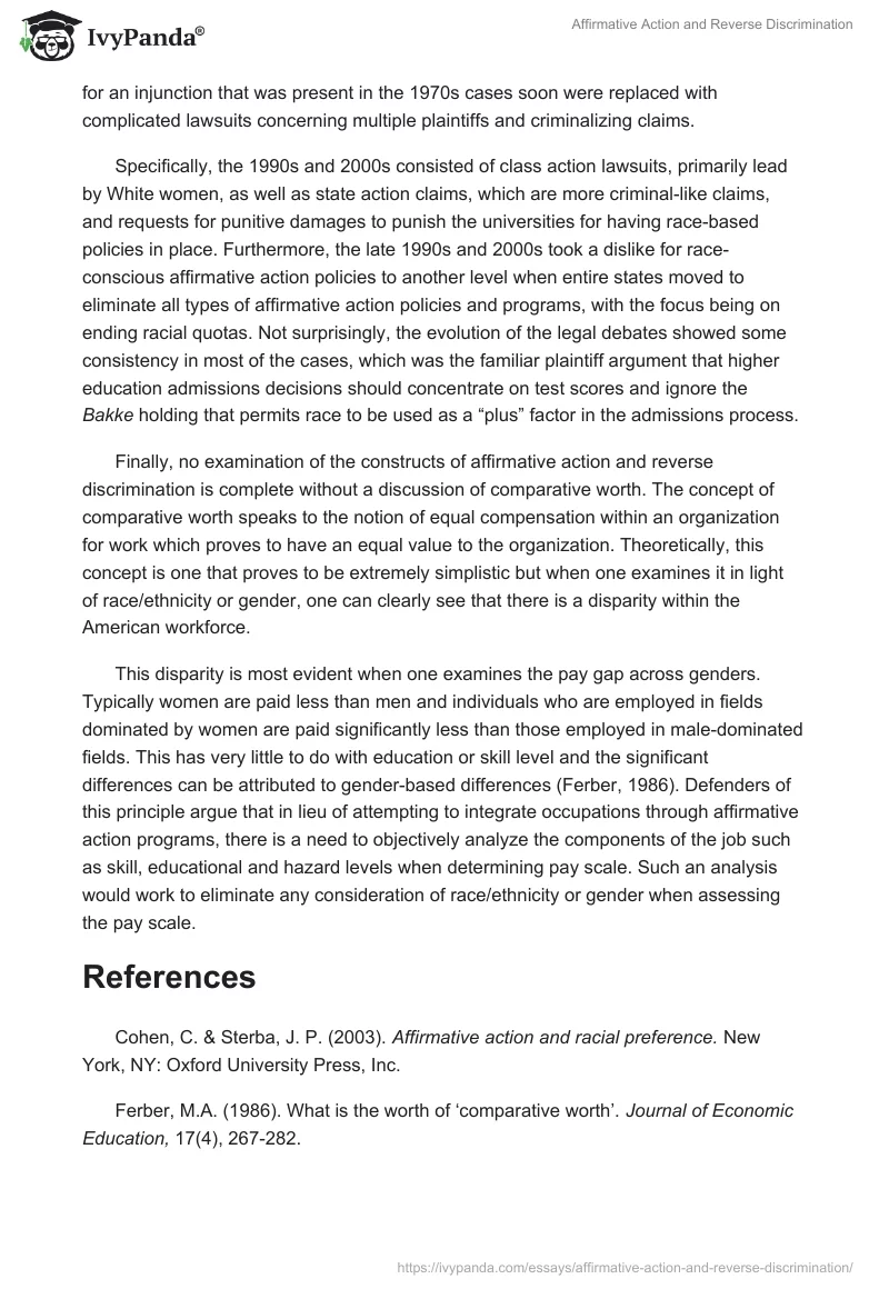 Affirmative Action and Reverse Discrimination. Page 4