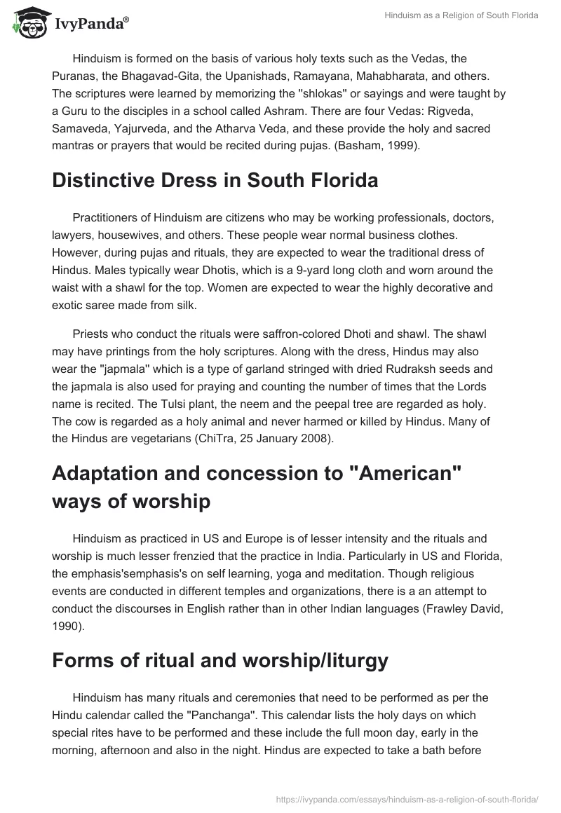 Hinduism as a Religion of South Florida. Page 3