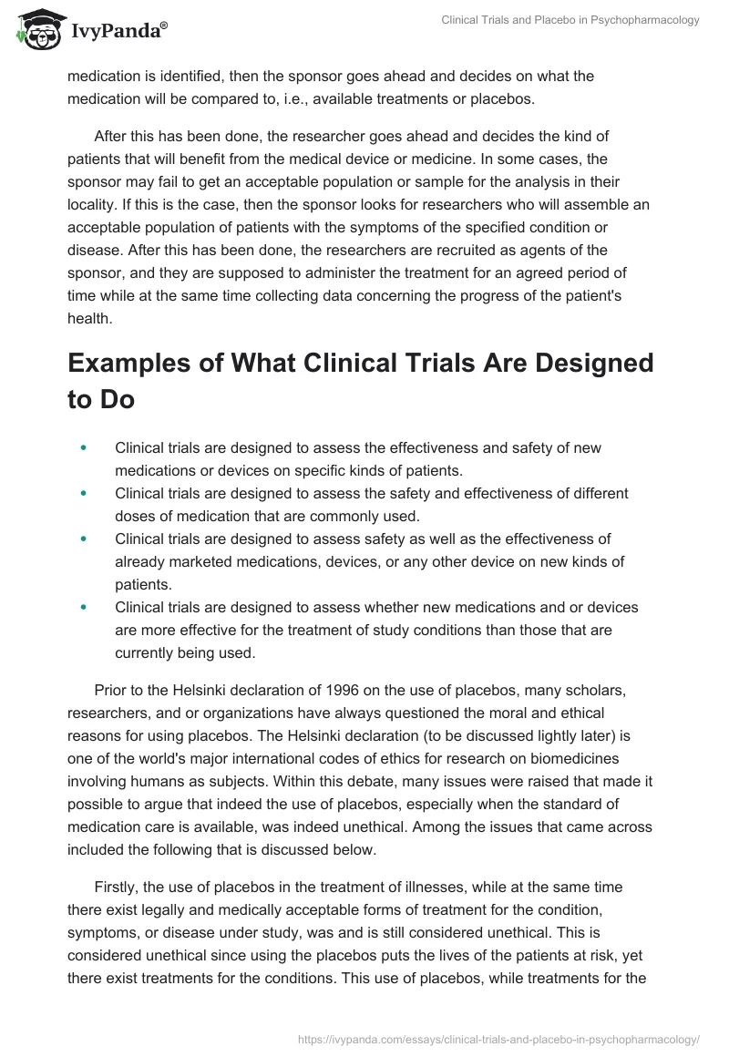Clinical Trials and Placebo in Psychopharmacology. Page 2