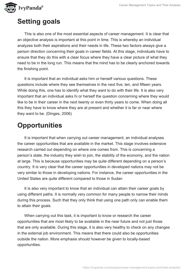 Career Management Topics and Their Analysis. Page 3