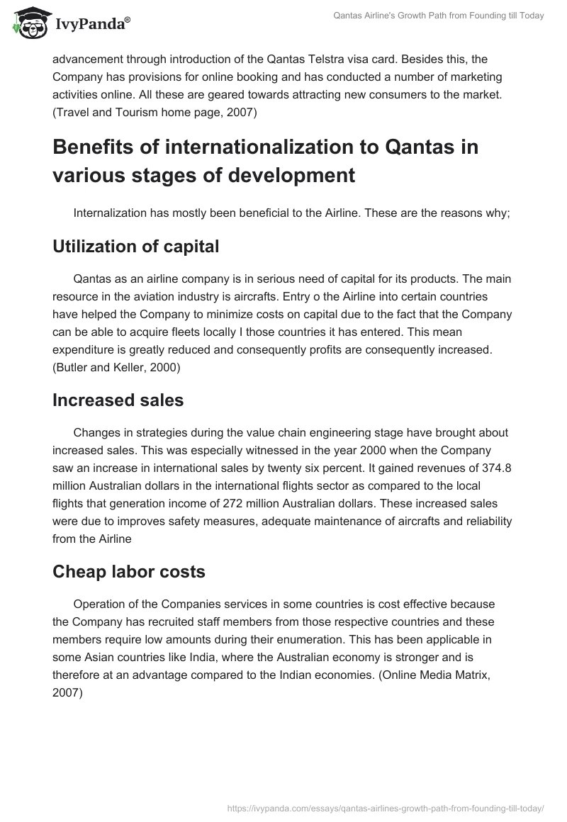 Qantas Airline's Growth Path From Founding Till Today. Page 5