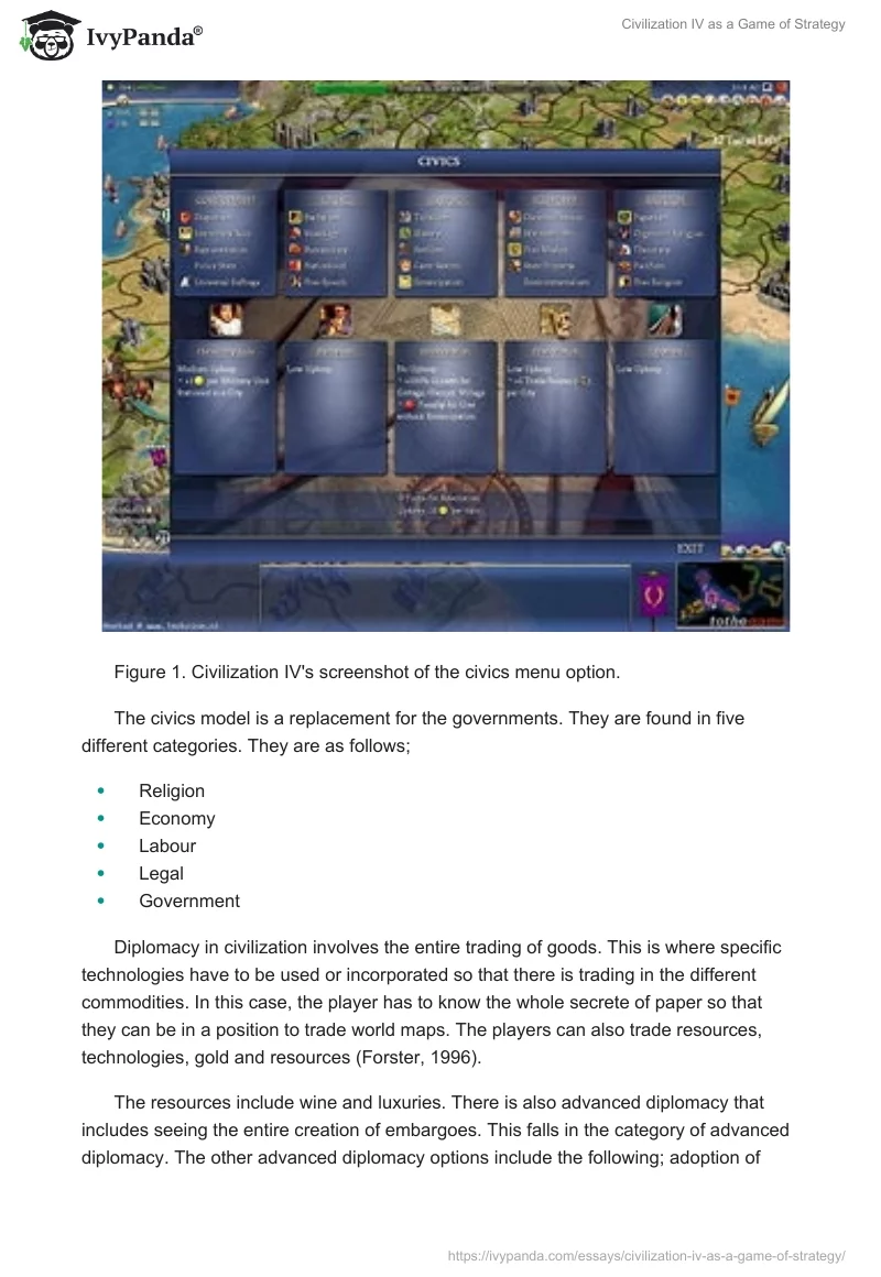 Civilization IV as a Game of Strategy. Page 3