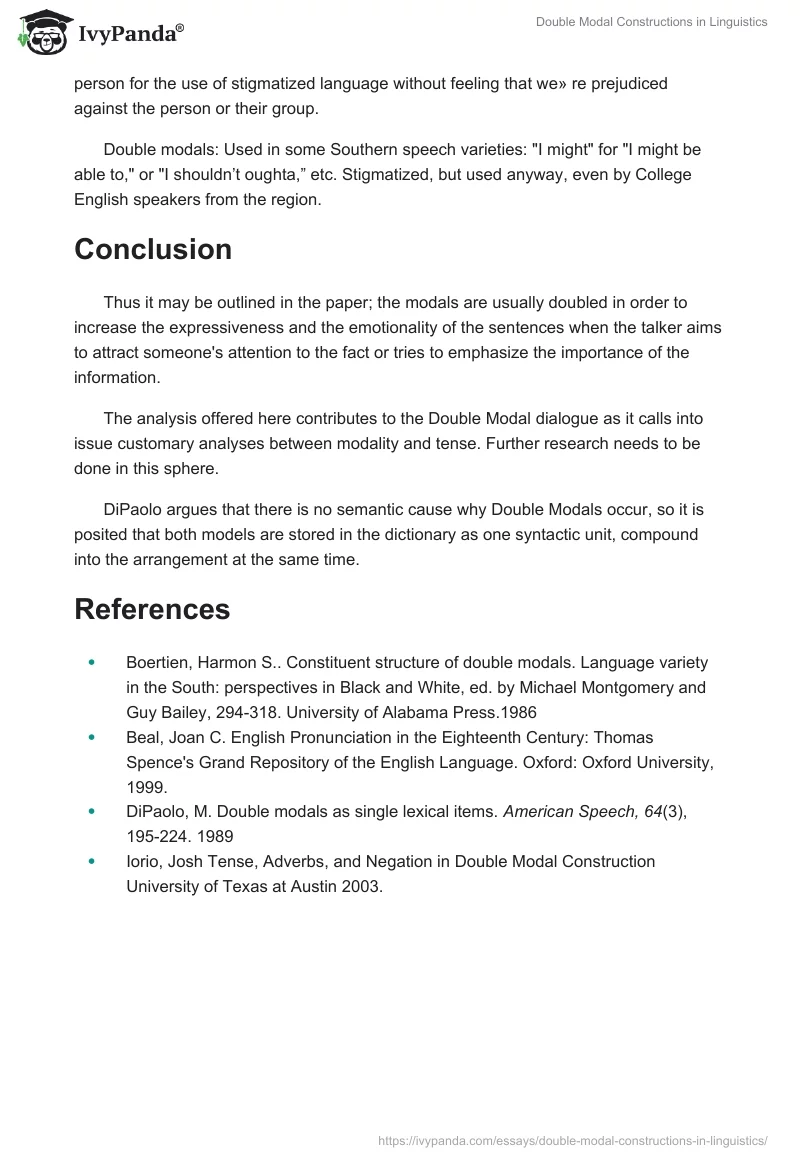 Double Modal Constructions in Linguistics. Page 4
