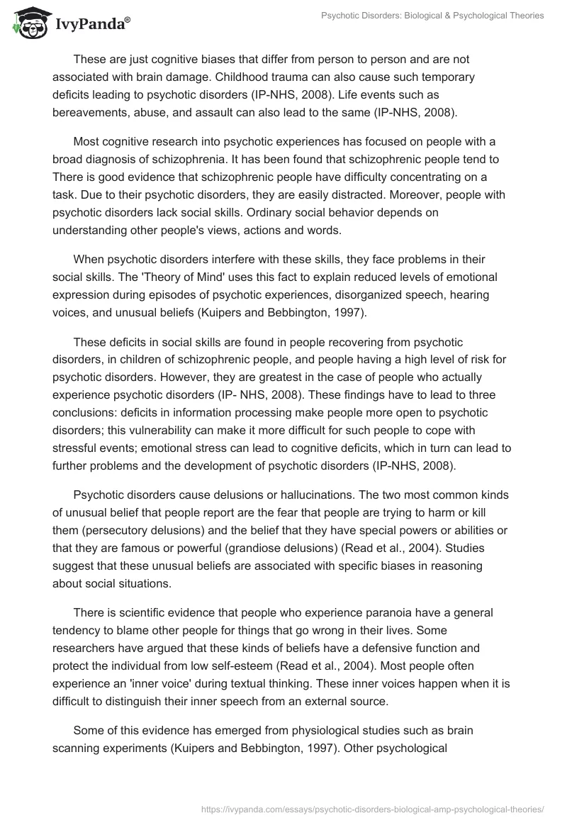 Psychotic Disorders: Biological & Psychological Theories. Page 4
