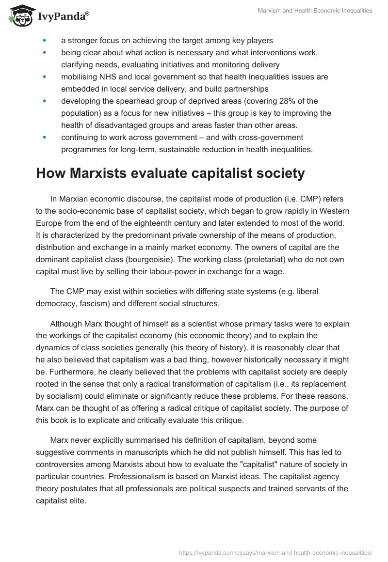 Marxism and Health Economic Inequalities. Page 3