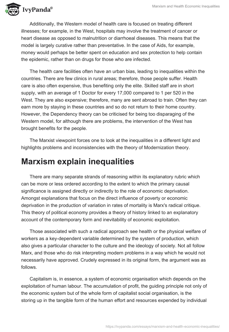Marxism and Health Economic Inequalities. Page 5