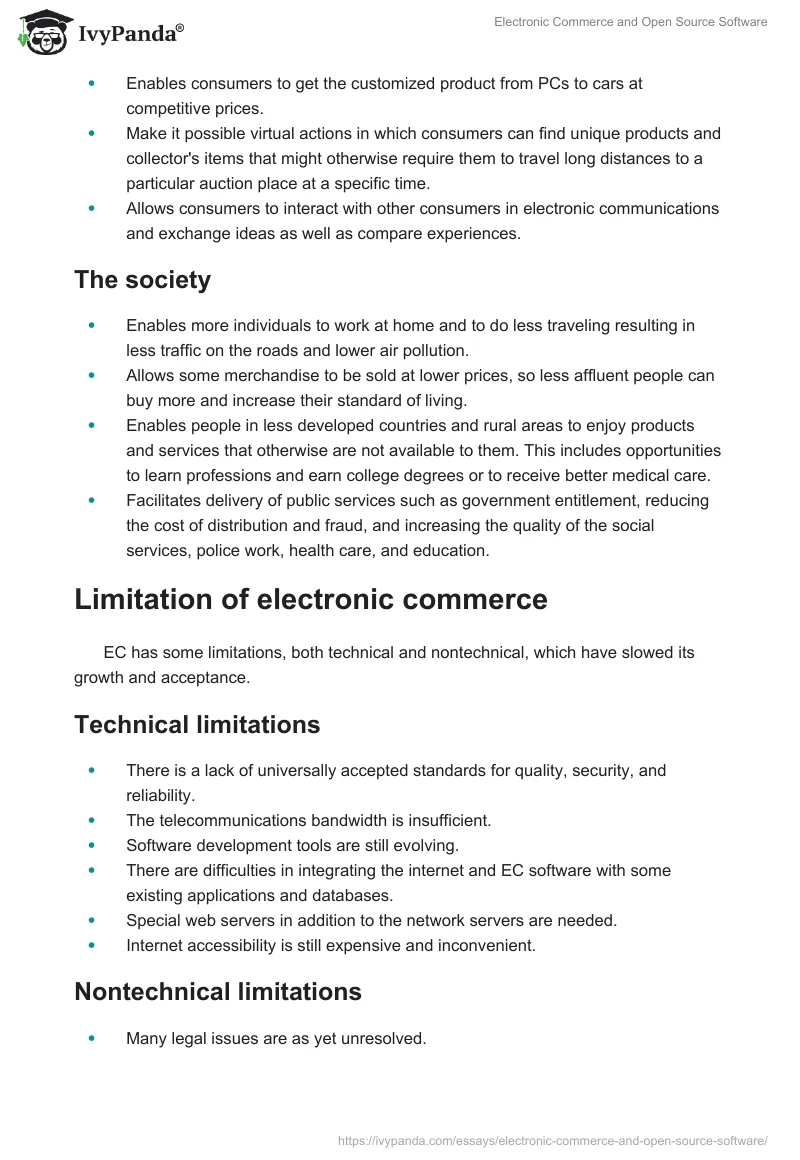 Electronic Commerce and Open Source Software. Page 3