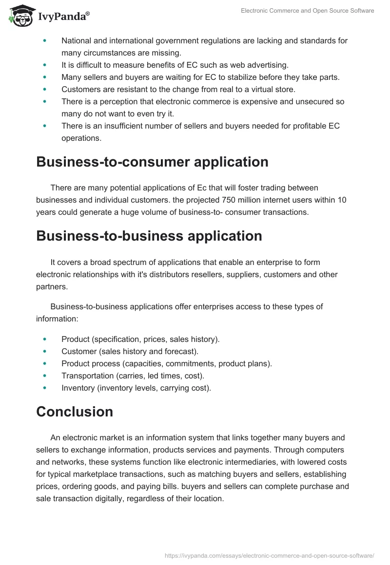 Electronic Commerce and Open Source Software. Page 4