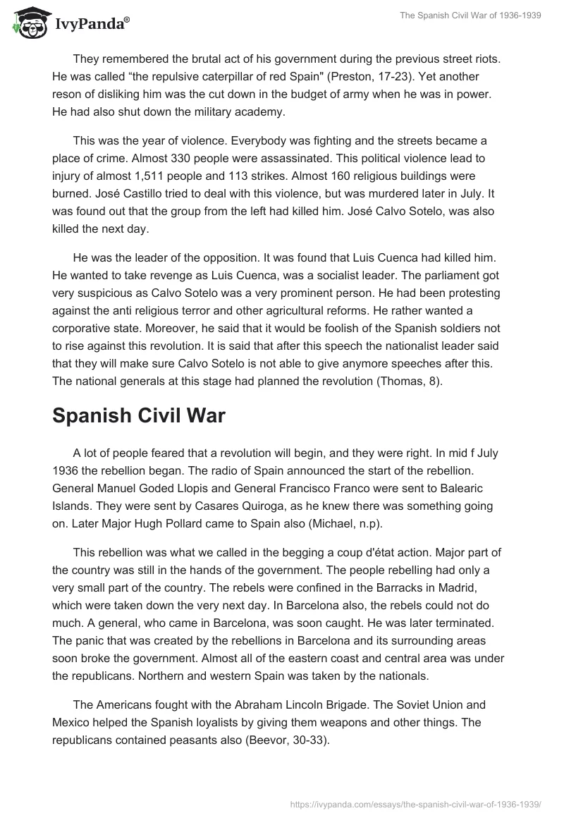The Spanish Civil War of 1936-1939. Page 3