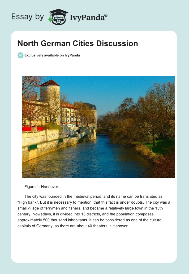 North German Cities Discussion. Page 1