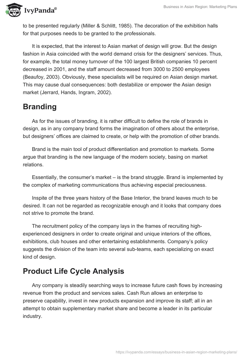 Business in Asian Region: Marketing Plans. Page 5