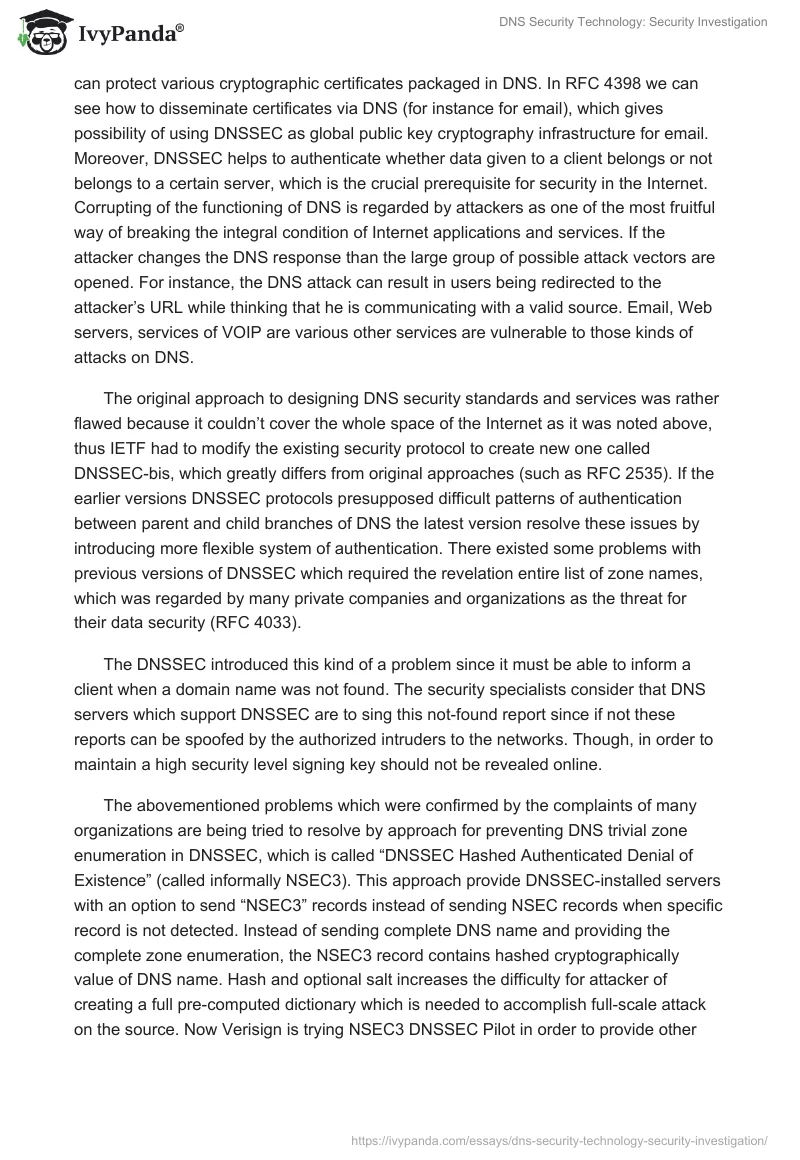 DNS Security Technology: Security Investigation. Page 2