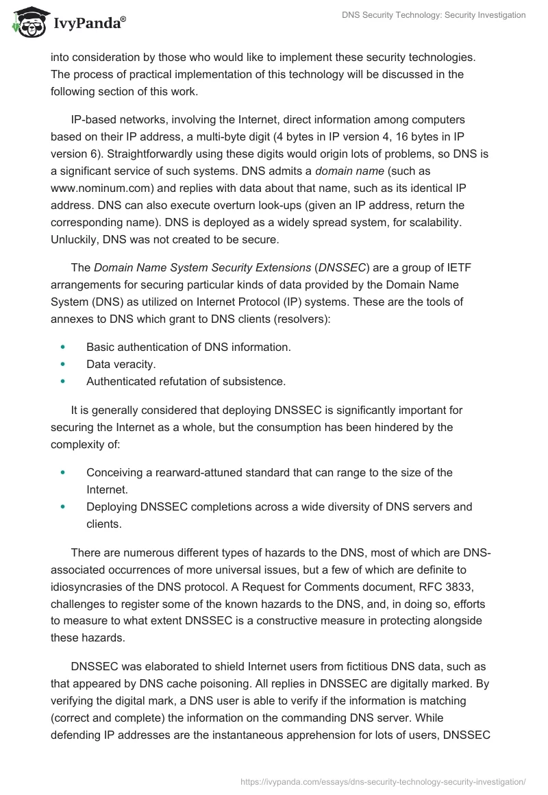 DNS Security Technology: Security Investigation. Page 5