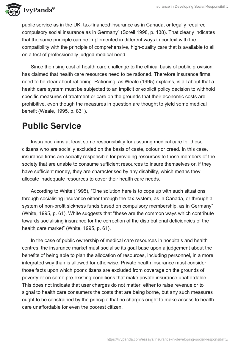 Insurance in Developing Social Responsibility. Page 4