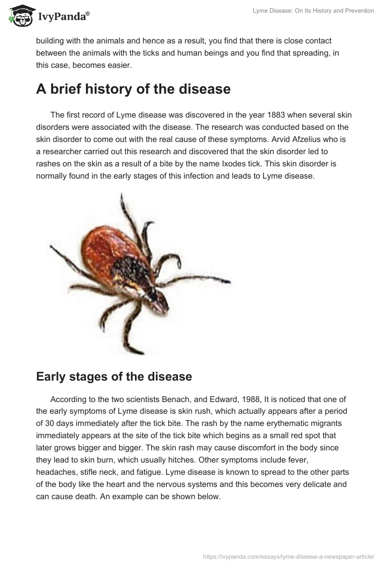 Lyme Disease: On Its History and Prevention. Page 2