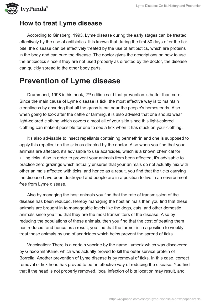 Lyme Disease: On Its History and Prevention. Page 4