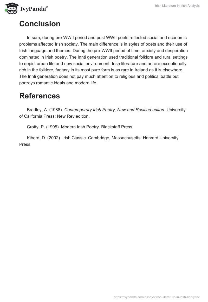 Irish Literature In Irish Analysis. Page 3