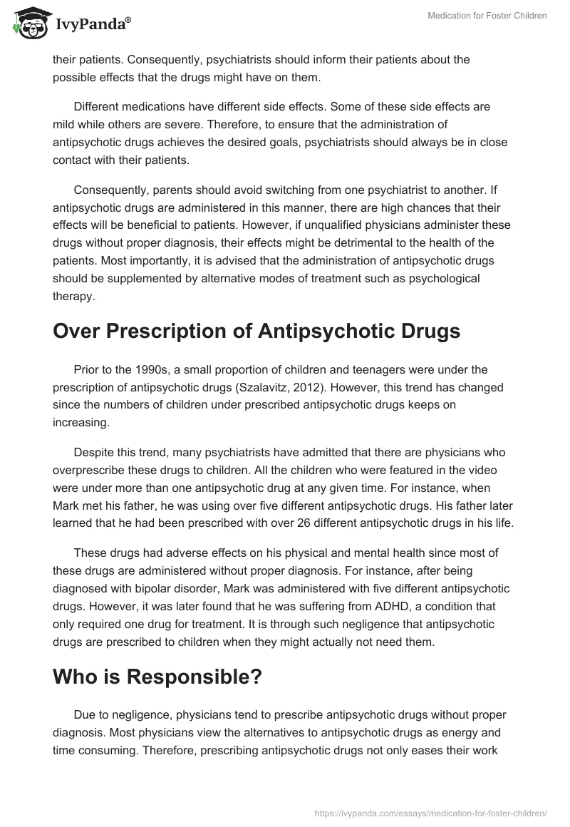 Medication for Foster Children. Page 2