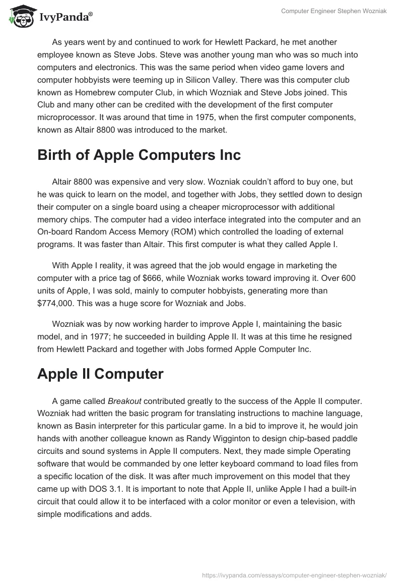 Computer Engineer Stephen Wozniak. Page 2