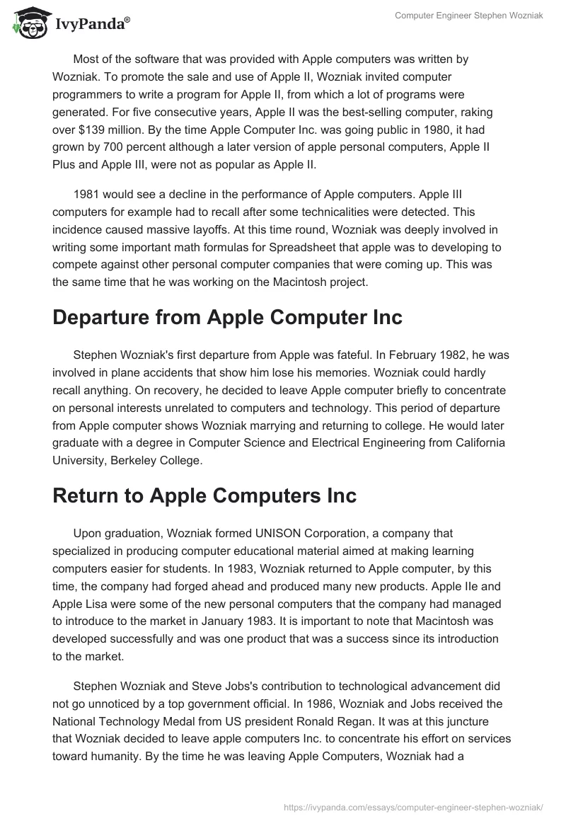 Computer Engineer Stephen Wozniak. Page 3