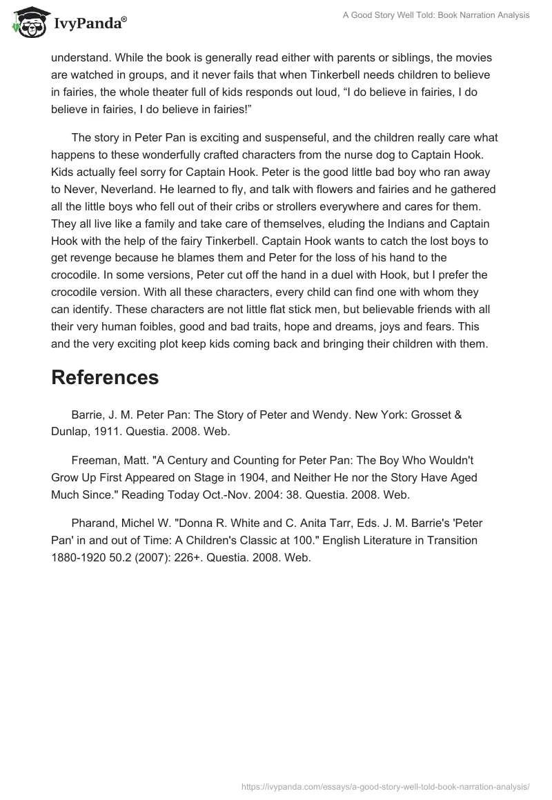 A Good Story Well Told: Book Narration Analysis. Page 2