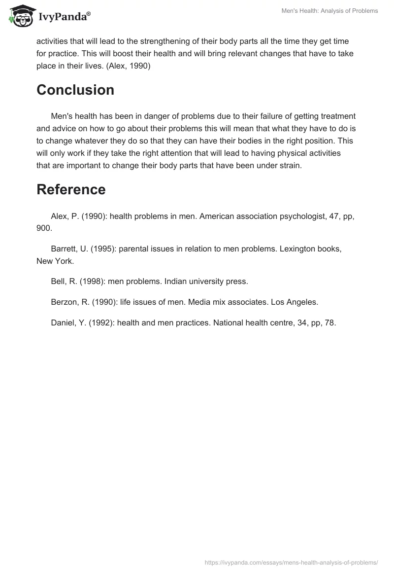 Men's Health: Analysis of Problems. Page 3
