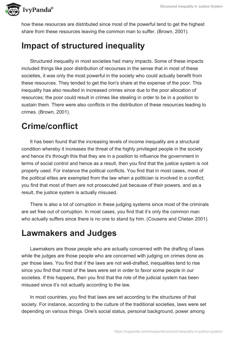 Structured Inequality in Justice System. Page 2