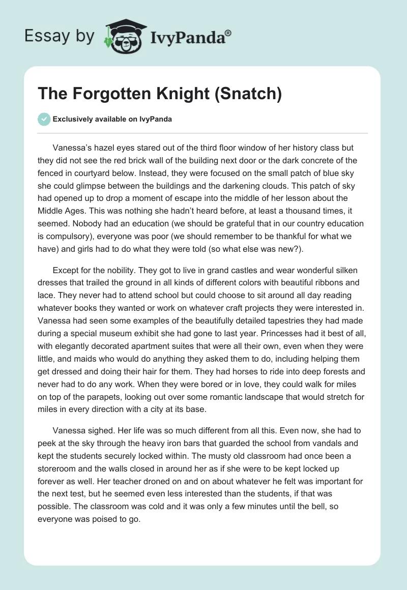 The Forgotten Knight (Snatch). Page 1