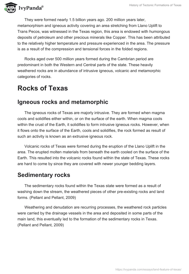 History of Tectonic Formations of Texas. Page 2