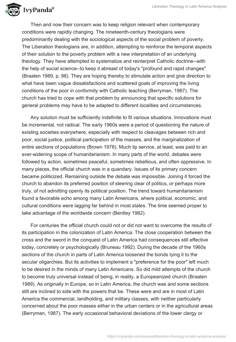 Liberation Theology in Latin America Analysis. Page 2