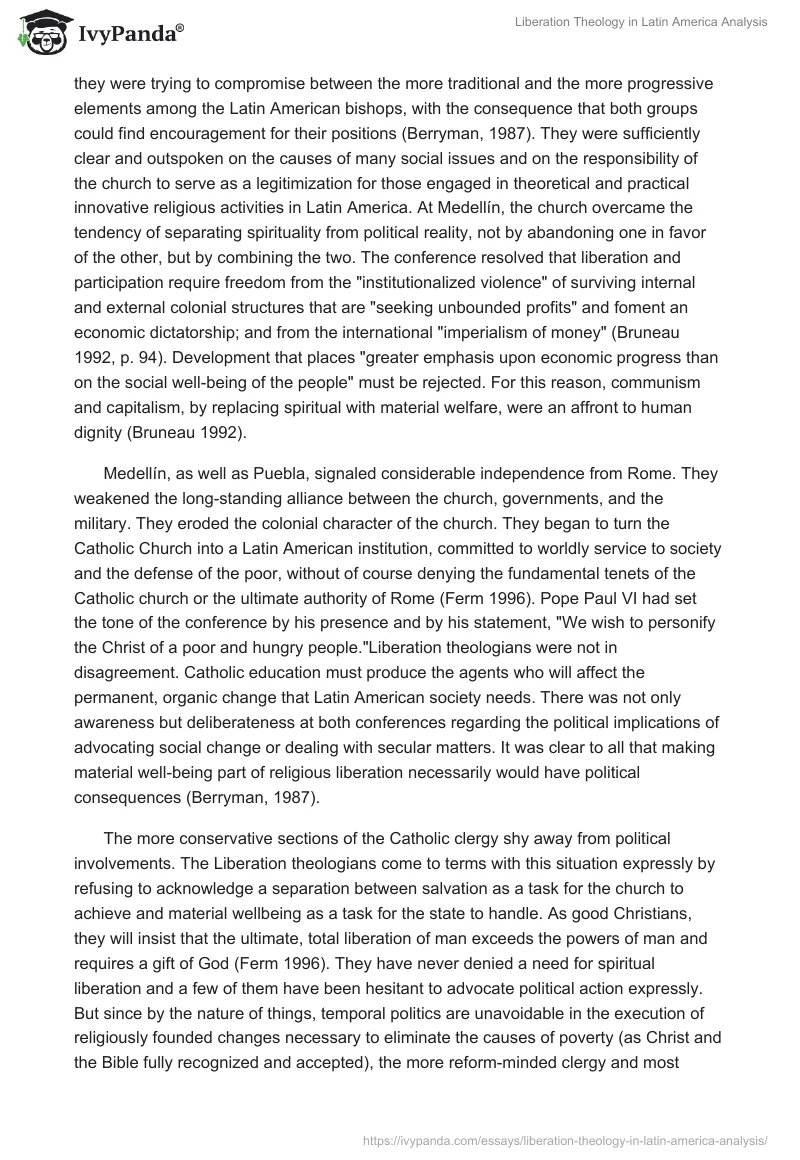 Liberation Theology in Latin America Analysis. Page 4
