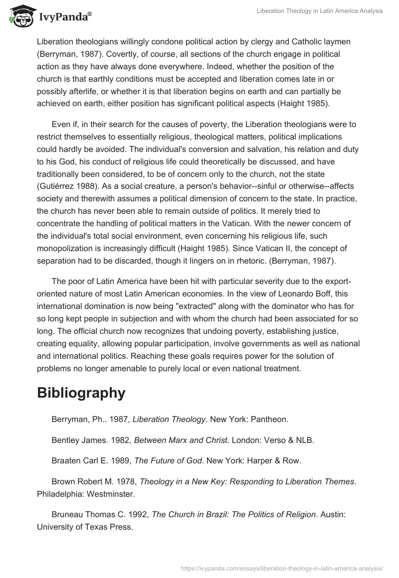 Liberation Theology in Latin America Analysis. Page 5